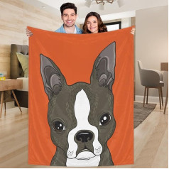 Ririx Überwurfdecke mit Cartoon-Bulldogge, für Bett, Couch, Sofa, Stuhl, Camping und Reisen, leichte Decke, Größe L (203,4 x 152,4 cm)