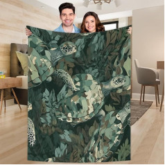 Ririx Überwurfdecke mit Meeresschildkröten, Tarnmuster, für Bett, Couch, Sofa, Stuhl, Camping und Reisen, leichte Decke, groß (203,4 x 152,4 cm)