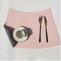 Temkin Tischsets-Set, Esstischmatten, 4 Stück, zweifarbig, Sektor-Leder-Tischset, beständig, dekorative Tischmatten, wärmeisolierende Tischsets für Esstisch (Farbe: Black Soul Eater1) (D)