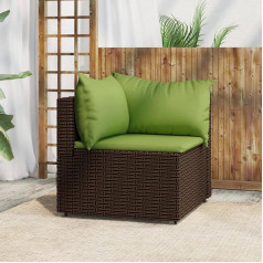 Youuihom Lounge Sofa Lounge Sofa Furniture for the Living Room Garden Corner Sofa with Cushion Brown Poly Rattan Suitable for Living Room, Bedroom, Apartment, Guest Room