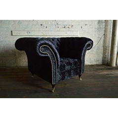 Jvmoebel Designer Sofa Armchair Couch Upholstery Luxury 1 Seater Textile Chesterfield Velvet Sofas