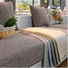 ‎Yangyaya YANGYAYA Section Sofa Blankets, Sofa Towel Covers, Sofa Protector Cotton Linen Non-Slip Decorative Sofa Cover Throw Sets for Living Room Cushion Cover Brown 70 x 150 cm (28 x 59 inches) (1 Piece)