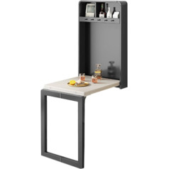 ROLTIN Klappbarer Wandtisch, platzsparender Klappschreibtisch, wandmontierter, umwandelbarer Schreibtisch, Wandtisch mit Ablageflächen und Haken, für Arbeitszimmer, Esszimmer (Größ