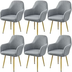 Fbartl Chair Cover with Armrests Set of 4/6 Dining Room Chair Cover Wedding Stretch Chair Covers, Armchair Cover Protective Cover with Foam Protective Cover for Dining Room Kitchen Living Room (Colour: Grey,