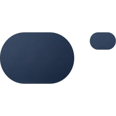 Maju Table mats table runner made of faux leather, non-slip and heat resistant, set of 4 (colour: dark blue).