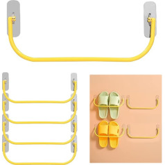 Shoe Rack Wall Mounted Shoe Holder Hanging - Folding Shoe Rack Hanging Shelf for Shoes Storage Shelf Wall Shelf No Drilling Shoe Rack Entrance Door Bathroom Shoe Hanger Hallway Pack of 6