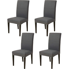 ‎Topchances TOPCHANCES Chair Covers Stretch Chair Covers Removable High Back Washable Dining Room Cover for Dining Room Kitchen Wedding Banquet Party Decoration (Dark Grey, 4 Packs)