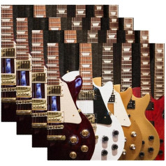 Tbouobt Fabric Placemats, Washable Placemats for Dining Table, Set of 4, Electric Guitar