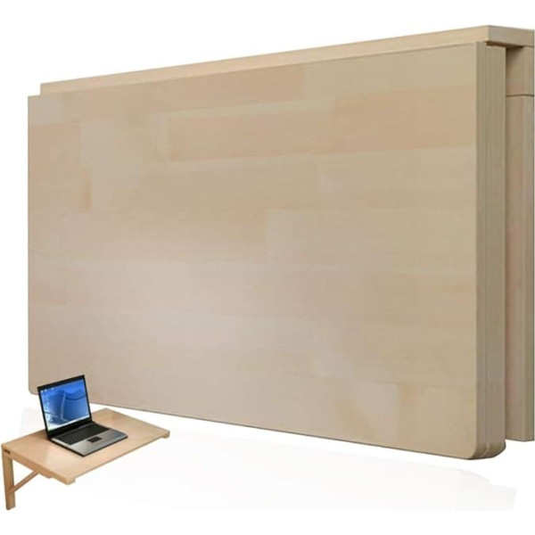 Sleeve Klapptisch, Wandmontierter Drop-Leaf-Klapptisch, schwebende Wandregale, Computertisch, multifunktionale Aufbewahrung, stabile Kiefer (Holzfarbe 80 x 40 cm)