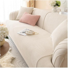 ‎Wultnicew WULTNICEW Sofa Cover L Shape Corner Sofa Cover 2/3/4-Seater Sofa Protector Non-Slip Couch Throw Blanket Sofa Protection Cat/Dogs (Beige, 70 x 150 cm)