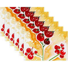 Tbouobt Stoff-Tischsets, waschbare Tischsets für Esstisch, 6er-Set,Rote Tomaten abstrakte Kunst