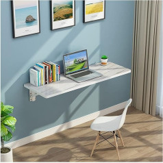 Baiwang Folding Wall Table, Desk, 30 cm Wide, Sturdy Triangle Frame, Wall Table, Foldable, Kitchen, Hallway, Bedroom, White, 30 x 120 cm