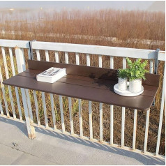Stwbhw Hanging Folding Table for Outdoor Balcony, Balcony Standing Table for Railing, Patio Railing, Computer Desk, Adjustable, Liftable, Foldable Desk for Patio, Garden