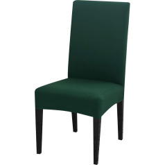 ‎Vanderhome VanderHOME Elastic Chair Covers Stretch Dining Room Chair Covers Printed Banquet Chair Seat Protector Polyester Protective Cover Pack of 4 Dark Green
