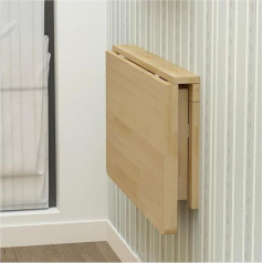 Sleeve Klapptisch, Klappbarer, wandmontierter Drop-Leaf-Tisch-Schreibtisch für kleine Räume, versteckter Esstisch aus massivem Holz