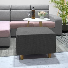 Yyqq 4 Sizes for Footstool Stool Elastic Cover for Sofa Footstool Jacquard Cover for Rectangular 60x60 cm Stool Footstool Footrest Protective Cover Sofa Cover Light Grey (Color : G, Size : 4)