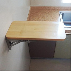 An der Wand montierter Klapptisch, Küchen-Esstisch, Heimbüro, Arbeit, Laptop-Computertisch, hängende, herunterklappbare Bücherregale aus Holz, Lerntische, Halterungen aus Holz und Edelstahl