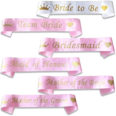 Blue Planet Fancy Dress Team Bride Sashes Hen Party Sash with Golden Text Light Pink Satin for Women Girls Wedding Stag Night (Team Braut)