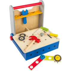 WOOMAX Play&Learn 46216 Wooden Tool Box, Multi-Coloured