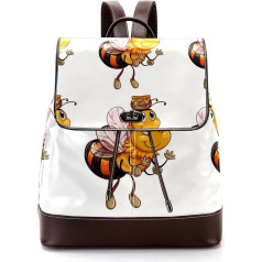 Personalisierte Schultaschen mit Cartoon-Bienen-Honig-Muster, Büchertaschen für Teenager, Mehrfarbig, 27x12.3x32cm, Rucksack Rucksäcke