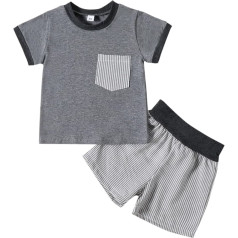 Generisch Baby Clothing Girls Toddler Short Sleeve Patchwork T-Shirt Pullover Tops Shorts Kids Outfits Baby Clothes Boy