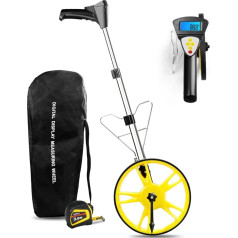 AIRAJ Measuring Wheel with Digital Display, Extendable 12 Inch Measuring Wheel, Distance Distance Measuring Wheel for Measurements up to 99999.9 m, Wheel Measuring Tool with Backpack