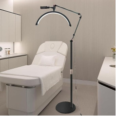 DESGNT Eyelash LED Floor Light, Floor Lamp for Eyelash Extension, Eyelash Lamp with Phone Stand, Rotatable 360° Crescent Moon Beauty Lights, Floor Lamp, 3000 K - 6000 K, for Tattooists and Beauticians