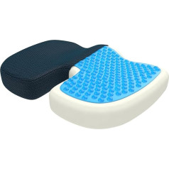 bonmedico Orthopaedic Seat Cushion with Gel Layer, Memory Foam Chair Cushion for Coccyx Relief, Pressure Relieving e.g. for Pressure Sores, for Car, Office and Wheelchair large