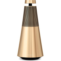 Bang & Olufsen Beosound 2 (3rd Gen) - Elegant and Powerful WiFi Home Speaker with 360 Degree Room-Filling Sound, Standing or Shelf Speaker Made of High-Quality Aluminium - Gold Tone