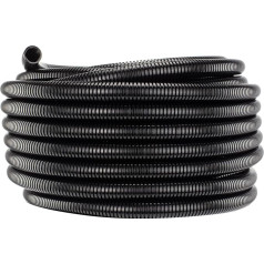 KabelDirekt 10m Long Cable Protector - 15.8mm Diameter Outside / 12mm Inside - Universal Corrugated Hose for Protection and Insulation of Cables and Hoses, Slotted