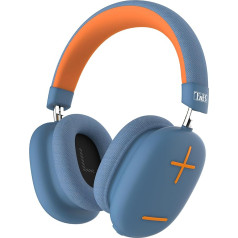 T'NB Kabellose Kopfhörer, faltbar, passive Geräuschunterdrückung, mit Bluetooth-Verbindung, Stereo-Sound mit integriertem Mikrofon, Akkulaufzeit bis zu 50 Stunden – Blau und Orange