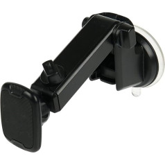 TURBOCAR - Car Mount - Magnetic - Suction Cup Mount - Telescopic Arm up to 17cm - Supplied with Rectangular Metal Plate and Round Metal Plate