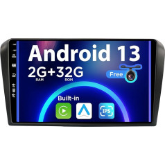 SXAUTO Android 12 IPS Car Radio for Mazda 3 (2006-2012) - Built-in CarPlay / Android Car - Reversing Camera Free - 2G + 32G - Steering Wheel Control DAB Fast-Boot WiFi DSP - 2 DIN 9 Inch