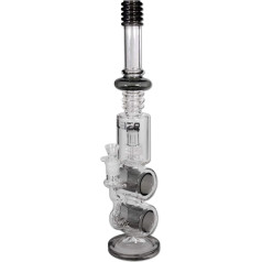 Blaze Glass Rachenkracher Percolator Bong, Clear 50 cm, Glass Bong 18.8 (NS 19) Made of Borosilicate Glass with Drum Percolator, Herb Percolator Bong with Lift-Off Head and Round Base, Diameter 65/32