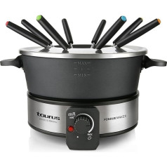 Taurus FF2 Fondue-Gerät, 1000 W, Kapazität 2 l, 8 Personen, einstellbare Temperatur, alle Arten von Fondue, ohne PFOA, Schwarz