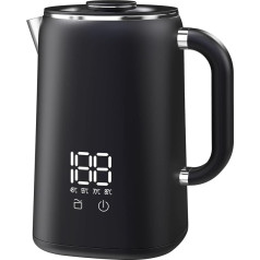 OMISOON Kettle Stainless Steel 1.7 Litres, Small Kettle with Temperature Setting 45 °C - 100 °C, Automatic Shut-Off, Boil Dry Protection, Overheating Protection, 1500 W, Black