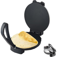 SOKANY KJ-507 1100W Roti Maker, Tortilla Press, 32 cm, Non-Stick Coating, Automatic Temperature Control, for Tortillas, Tacos, Quesadilla, Silvery