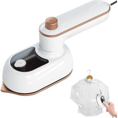 mizikuu Mini Steam Iron, Portable Iron, Shirt Iron, Foldable Rotating Steamer, Lightweight Travel Iron with Hide, Water Tank, Dry, Wet Ironing for Everyday, Home, Travel