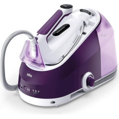 Braun Household CareStyle 5 IS5247 VI Steam Iron - Steam Iron with FreeGlide 3D Soleplate, iCare Mode, Vertical Ironing, Removable 2L Water Tank, Steam Boost 500 g/min, 2400 W, Purple