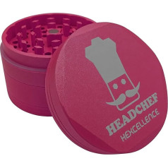 Headchef Hardcore Hexellence Ceramic Non-Stick Metal Herb Grinder - Pack of 4, 62mm (Meltdown Pink)