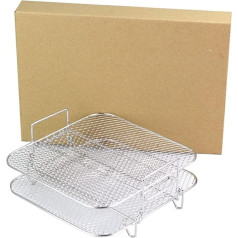Haptufer Air Fryer Grid, Two Square Grids, Grid for Dehydrator Accessories, Made of Stainless Steel, Fryer Multilayer Air 4.2-5.8QT