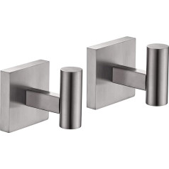 KOKOSIRI B1013BR-P2 Robe Hooks Bathroom Kitchen Wall Brushed Nickel Stainless Steel 2 Pack