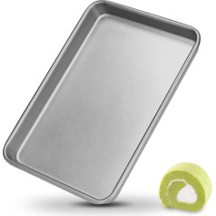 Stainless Steel Rectangular Baking Tray, High Temperature Resistance, Biscuits Baking Tray, Even Heating Non-Stick Coating Baking Tools Choose (M)