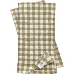 Linen & Cotton 4 x Estella Fabric Napkins Checked Country House Style 100% Linen White Beige (32 x 32 cm) Various Spring / Home Kitchen Restaurant Cafe Bistro