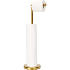 Standing Toilet Paper Holder, Stainless Steel Toilet Paper Holder, Toilet Paper Storage, Freestanding Toilet Roll Holder, Toilet Paper Holder, Replacement Roll Holder for Bathroom (Gold)