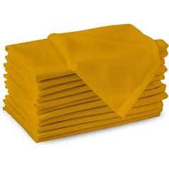 Encasa Homes plain napkins, set of 12, washable, square, 100% cotton, for family dinners, festivals, indoor & outdoor parties and daily use (43 x 43 cm, mango)