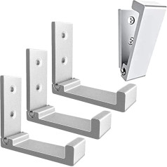 MARGUERAS 4 Pieces Foldable Clothes Hooks for Bath Towels Silver