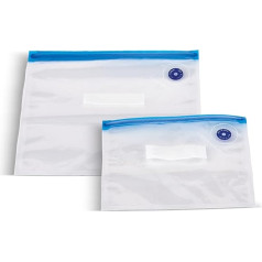 PowerXL Duo NutriSealer Vacuum Bag Set - Pack of 20 Foil Bags - Reusable Vacuum Sealer Bags - 1 Litre and 4 Litre - Food Storage Bags for PowerXL Duo NutriSealer Vacuum Sealer