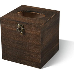 ds. distinctive style Retro Quadratische Hölzerne Butike-Gewebe-Kasten-Halter-Papierhandtuch-Schlauch-Auto-Papierkasten-Servietten-Aufbewahrungsbehälter für Haus/Büro/Auto-Automobildekoration - Braun