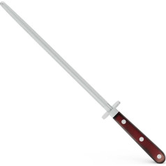 Giesser seit 1776 - Made in Germany - Wetzstahl 25 cm Rocking Chefs, PremiumCut Steel No 1, rot, Messerschleifer, Micarta, genietet, rostfrei, deutsches Grillmesser scharf